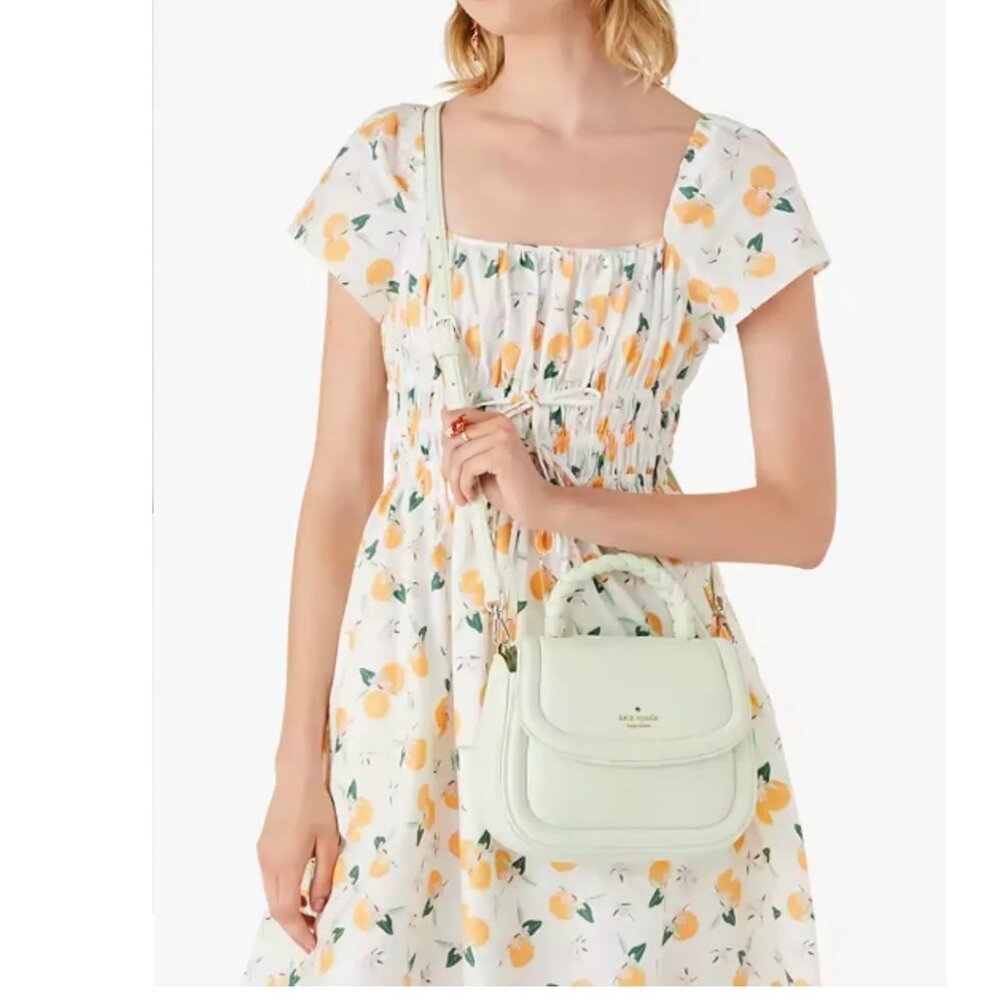 Kate spade braided handle puffy crossbody purse kc720 lime frost NWT - Picture 3 of 8